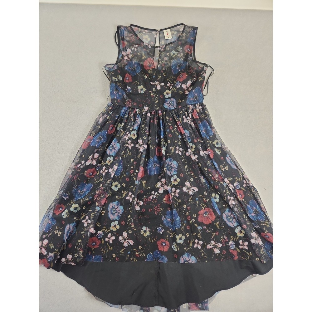Lauren Conrad Disney 🍎 Snow White 🍎 Collection Black Floral Fit Flare Dress 4